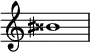  {
\override Score.TimeSignature #'stencil = ##f
\relative c'' {
  \clef treble \time 1/1 \tweak Accidental.stencil #ly:text-interface::print \tweak Accidental.text \markup { \concat { \sharp \doublesharp}} bis1
} }