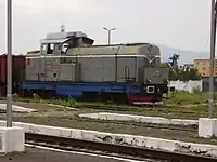 Diesel locomotive in Bartolomeu station, 2007