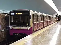 Sahil Metro Station (Train 81-717M/714M Type with new front-Modernized locally by Baku Metro LLC)