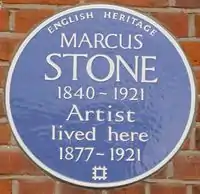 Blue plaque in Holland Park, London