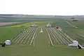 Villers-Bretonneux Military Cemetery viewed from the top of the tower in April 2012