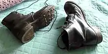 Replica Jeff Davis boots used by historical reenactor