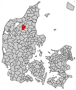 Aars Municipality's location in Denmark, 1970–2007.