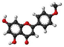 Ball-and-stick model of acacetin