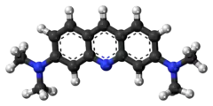 Ball-and-stick model of the acridine orange freebase molecule