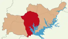 Map showing Adıyaman District in Adıyaman Province