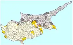 Administrative map of Cyprus