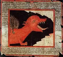 A Monster from Hell. A 19th-century Russian hand-coloured lubok