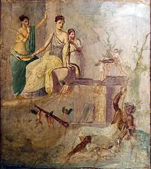 Hercules drunk and Omphale. Fresco from House of the Prince of Montenegro, Pompeii, 25–35 CE