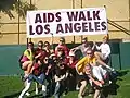 the Helenes participate in an AIDS walk.