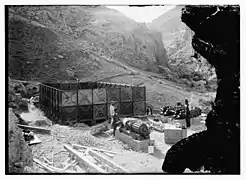 construction of a water storage tank for the Ein Farah Waterworks 1926