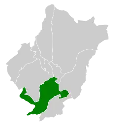 Location of Al Makhwah governorate in Al Bahah Region