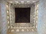 View towards the wooden cupola ceiling of the central chamber