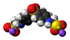 Space-filling model of the component ions of aldesulfone sodium