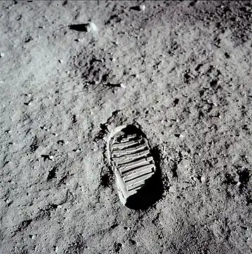 Buzz Aldrin's footprint at Tranquility Base (photograph by Aldrin)