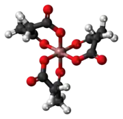 Ball-and-stick model of the aluminium acetoacetate molecule