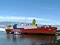 MV Amadeo I, at the dock in Puerto Natales