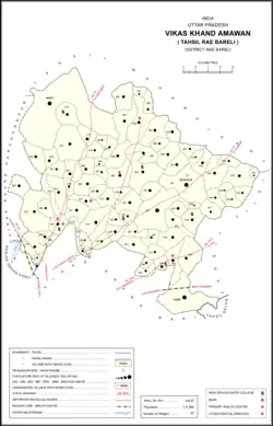 Map showing Rasehta (#322) in Amawan CD block