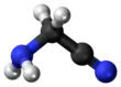 Ball and stick model of aminoacetonitrile