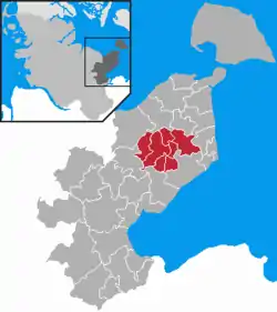 Map of Ostholstein highlighting Lensahn