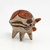 Amulet in shape of a pig. Pottery, Mexico