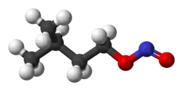 Ball-and-stick model of amyl nitrite