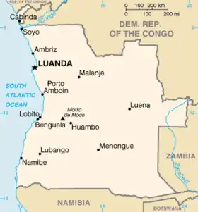 Map of Angola