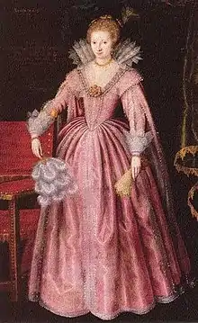 Anne Joanne of Nassau-Siegen (1594–1636). Anonymous portrait, 1620. Braunfels Castle.