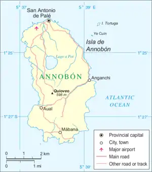 Location of San Antonio de Palé on the island of Annobón