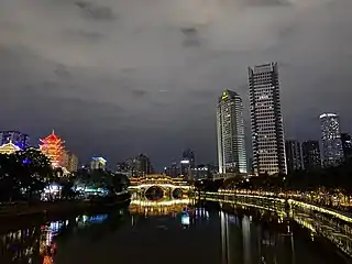 Anshun Bridge and Jinjiang River