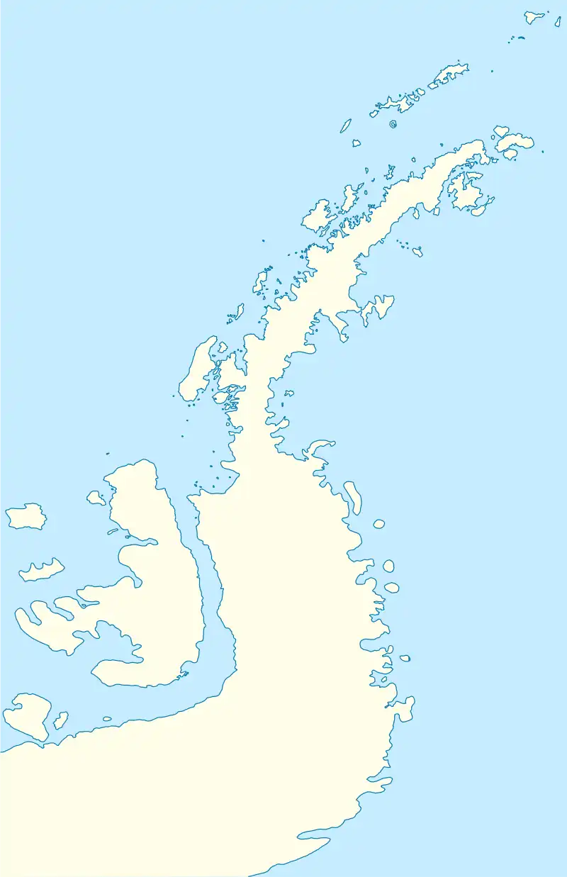 Map showing the location of Armstrong Glacier