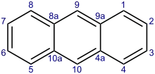 Skeletal formula and numbering system of anthracene