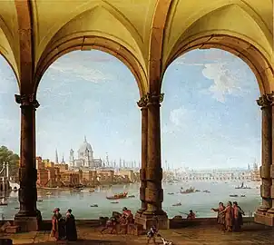 St Paul's viewed from a loggia, a capriccio (c. 1748) by Antonio Joli who also worked in Venice