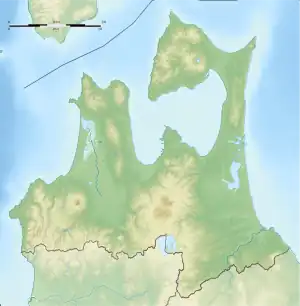 Map showing the location of Tanesashi Kaigan Hashikamidake Prefectural Natural Park