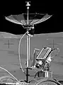 Apollo 15 television camera and high-gain antenna