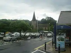 The Church of St Mary's (1871) stands above the modern Sainsbury's supermarket in Apsley.