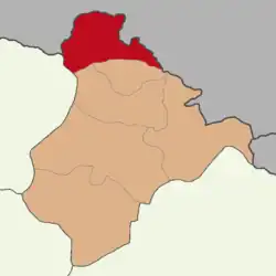 Map showing Posof District in Ardahan Province