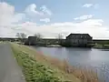 The lock system of the Arlau in the dyke of the New Hattstedt Koog