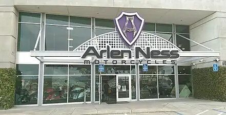 Entrance to Arlen Ness Motorcycles in Dublin, California