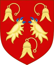 Lion's gambs erased, in the arms of Hubert Chesshyre, Norroy and Ulster King of Arms (1995–1997)