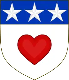 Coat of arms of Clan Douglas from 1330, with the Heart of King Robert the Bruce