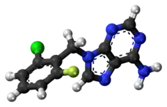 Ball-and-stick model of the arprinocid molecule