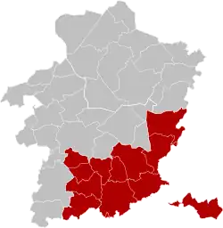 Location of the arrondissement in Limburg