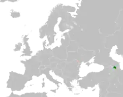 Map indicating locations of Artsakh and Transnistria