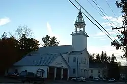 Ashfield Town Hall (center), with the fire station on the left.