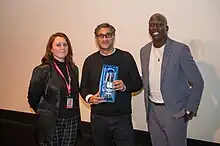 Elle Haywood, Asif Kapadia, and Amon Warmann at Cambridge Film fEstival