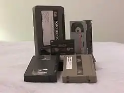 S-VHS and MII tapes in comparison with other common formats.