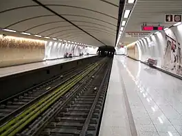 Athens Metro Acropolis station. Melina's photograph on the right.