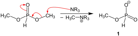 Erster Teil des Reaktionsmechanismus der Atherton-Todd-Reaktion