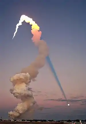 Space Shuttle Atlantis launch plume